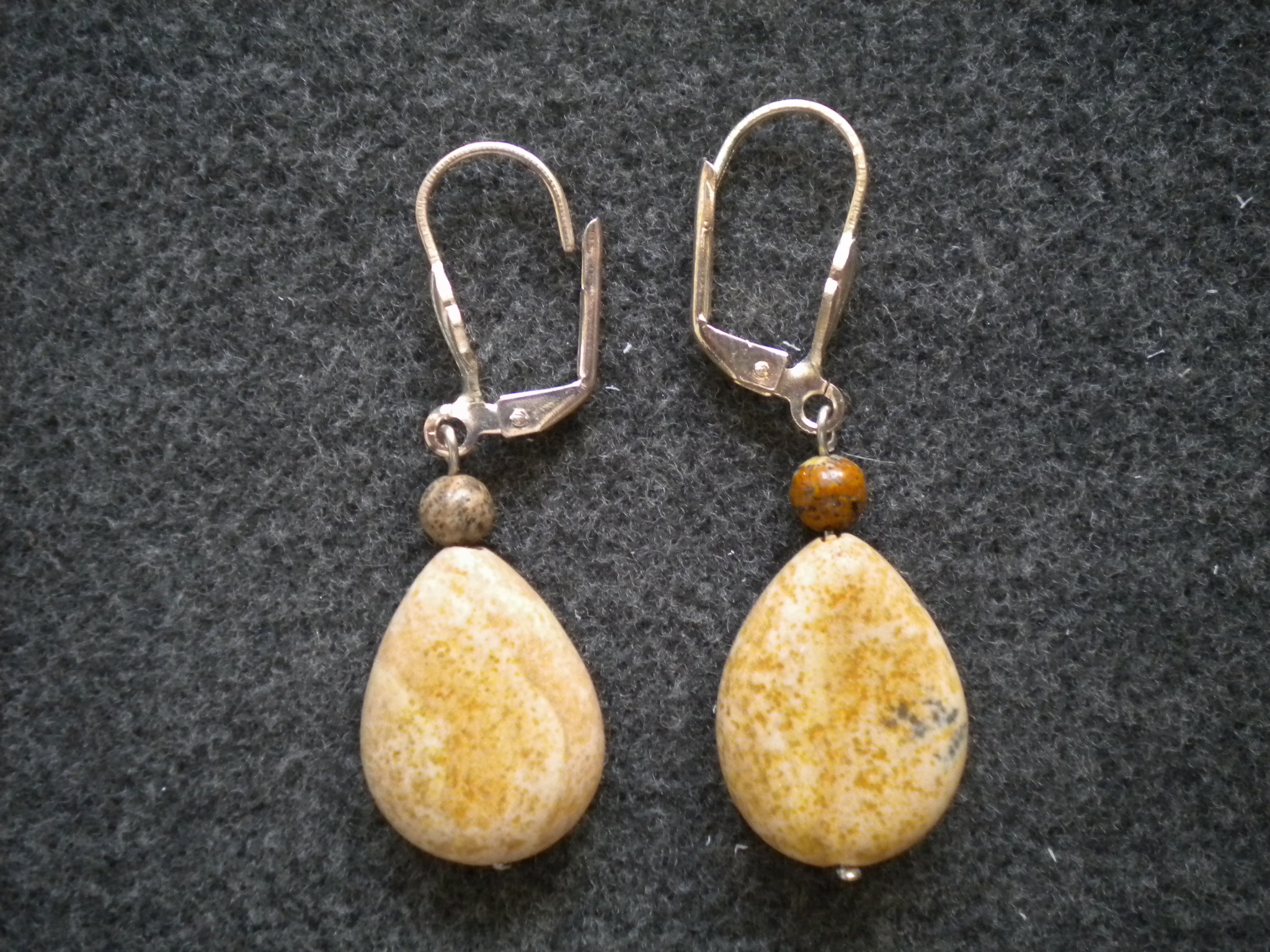 boucles d'oreilles jaspe paysage