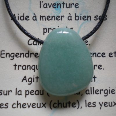 pendentif pierre plate aventurine
