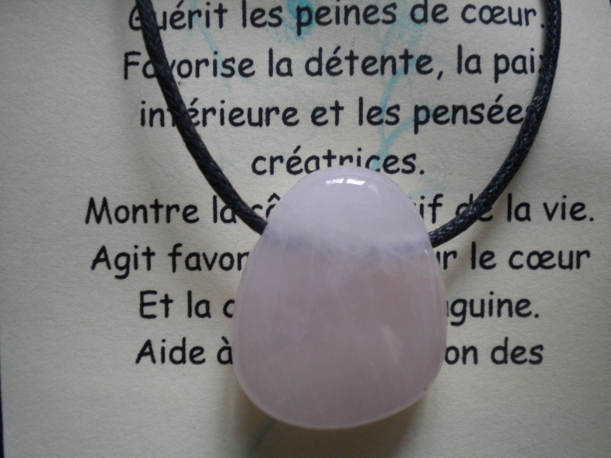 pendentif pierre plate quartz rose