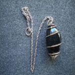 pendentif pendule spirale obsidienne