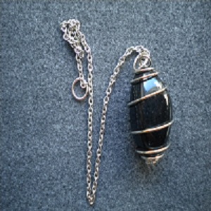 pendentif pendule spirale obsidienne