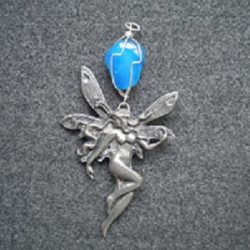 elfe de la séduction en étain et agate bleue