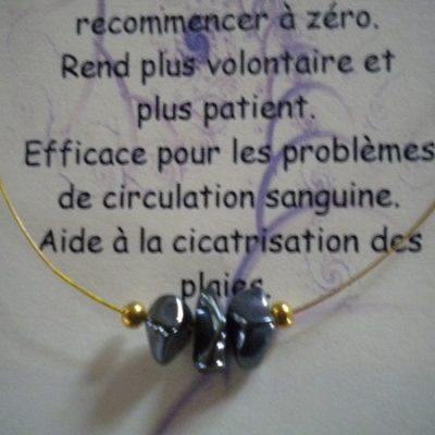 collier cable hématite