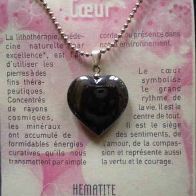 pendentif cœur hématite