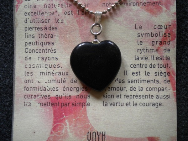 pendentif cœur onyx noir