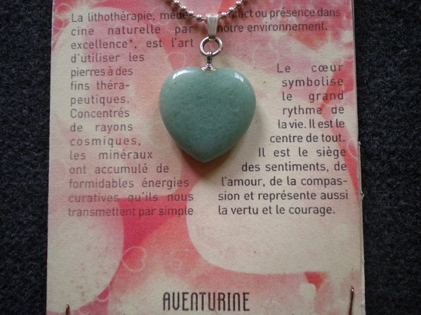 pendentif cœur aventurine