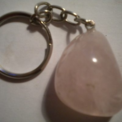 porte-clés quartz rose