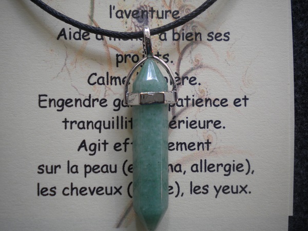 pendentif biterminé aventurine