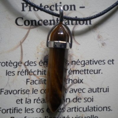 pendentif biterminé œil de tigre