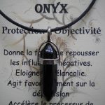 pendentif biterminé onyx noir