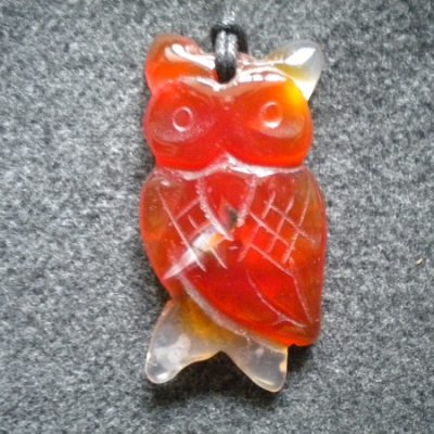pendentif hibou cornaline