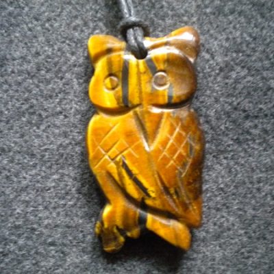 pendentif hibou œil de tigre