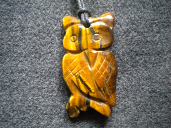 pendentif hibou œil de tigre