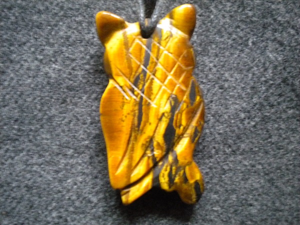 pendentif hibou œil de tigre – Image 2