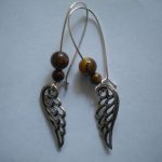 boucles d&rsquo;oreilles ailes d&rsquo;ange / œil de tigre