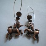 boucles d&rsquo;oreilles licornes / œil de tigre