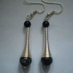 boucles d&rsquo;oreilles cou de girafe et onyx noir