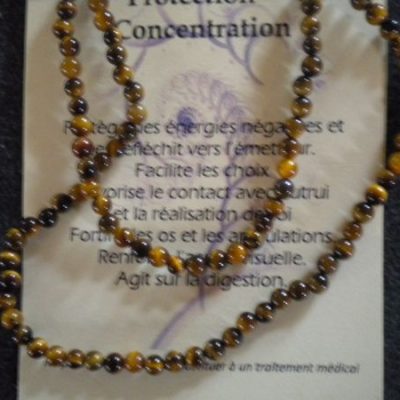 collier perles œil de tigre