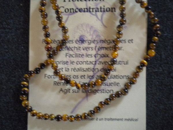 collier perles œil de tigre