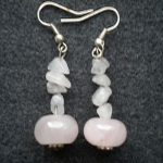 boucles d&rsquo;oreilles quartz rose