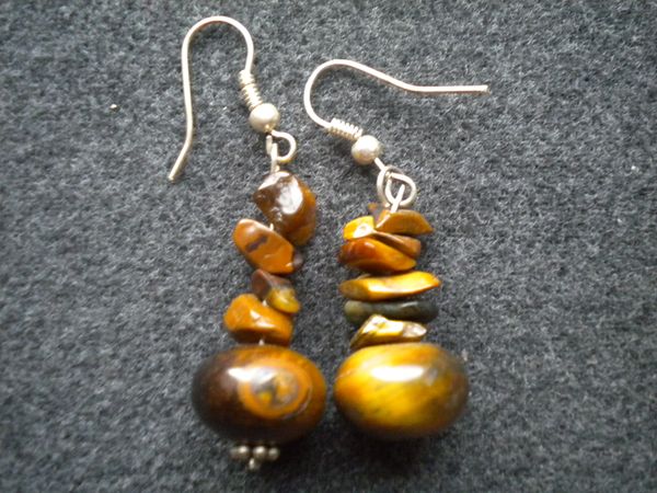 boucles d'oreilles oeil de tigre