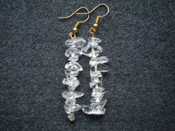 boucles d&rsquo;oreilles cristal de roche baroques