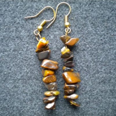 boucles d&rsquo;oreilles œil de tigre baroques