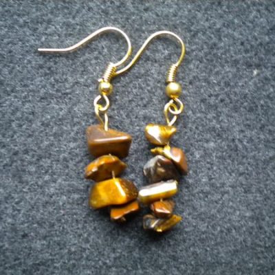 boucles d&rsquo;oreilles oeil de tigre baroques