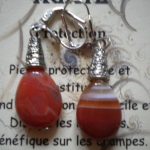 boucles d&rsquo;oreilles agate cornaline zonée