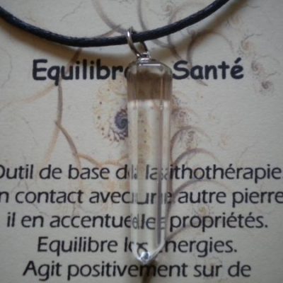 pendentif pointe cristal de roche