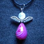 pendentif ange cristal et agate