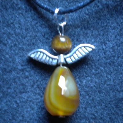 pendentif ange œil de tigre et agate