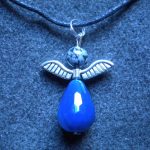 pendentif ange agate bleue et obsidienne
