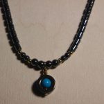 collier hématite et oeil de chat bleu