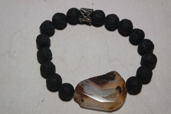 bracelet aromathérapie lave et agate