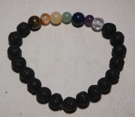 bracelet aromathérapie lave et 7 pierres chakras