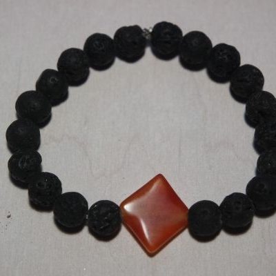 bracelet aromathérapie lave et cornaline