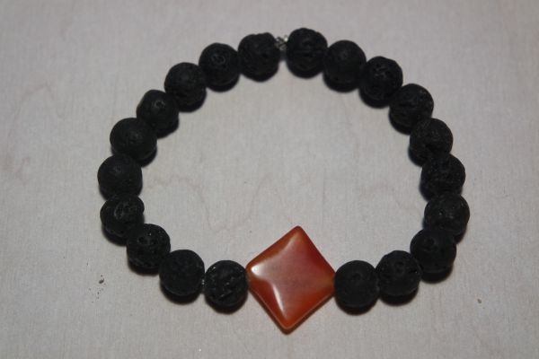 bracelet pour couple cornaline et lave – Image 2