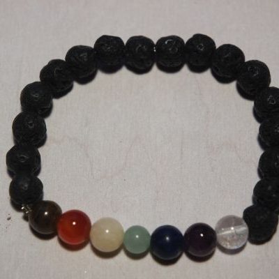 bracelet aromathérapie lave et 7 pierres chakras