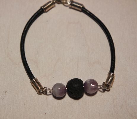 bracelet aromathérapie lave et améthyste