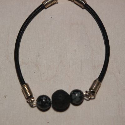 bracelet aromathérapie lave et obsidienne