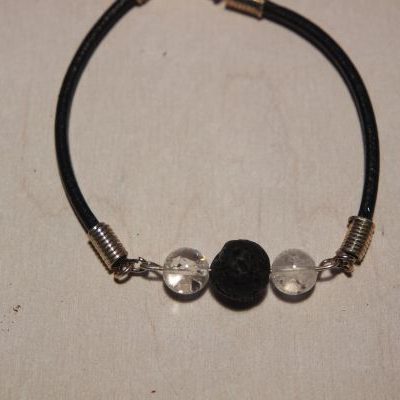 bracelet aromathérapie lave et cristal de roche