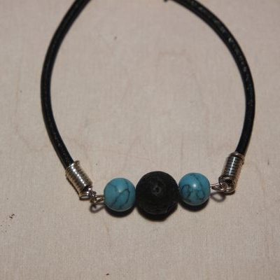 bracelet aromathérapie lave et howlite