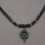collier hématite et quartz rose