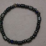 hématite magnétique et perles bleues cloisonnées