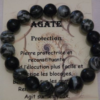 bracelet pour la protection agate noire