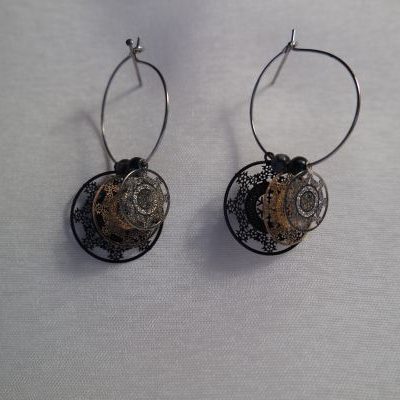 créoles mandalas et obsidienne
