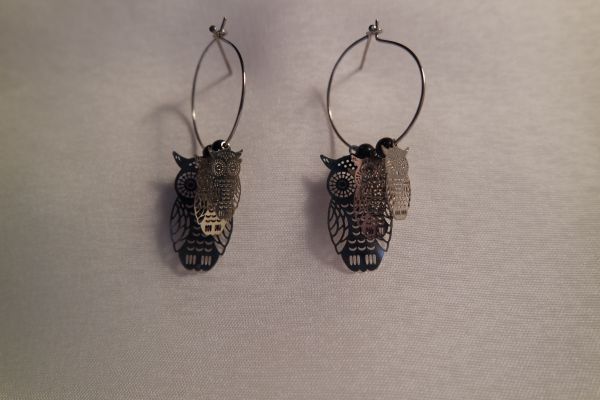 créoles hiboux et perles de nuit