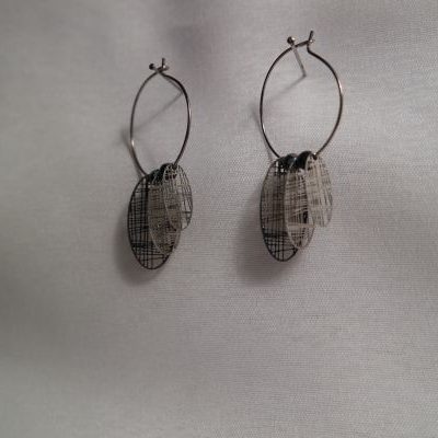 créoles vintage et obsidienne
