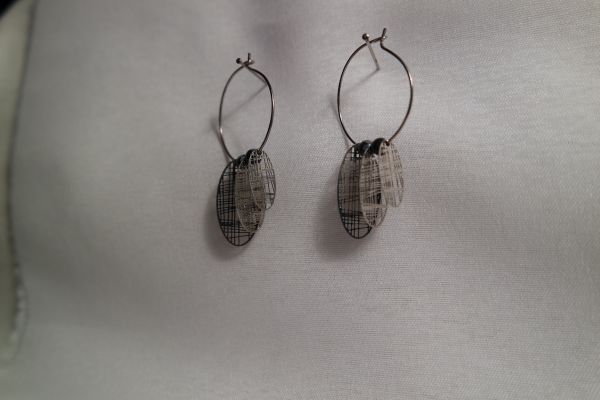 créoles vintage et obsidienne